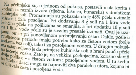 kolicina soli u pojilici za pcele