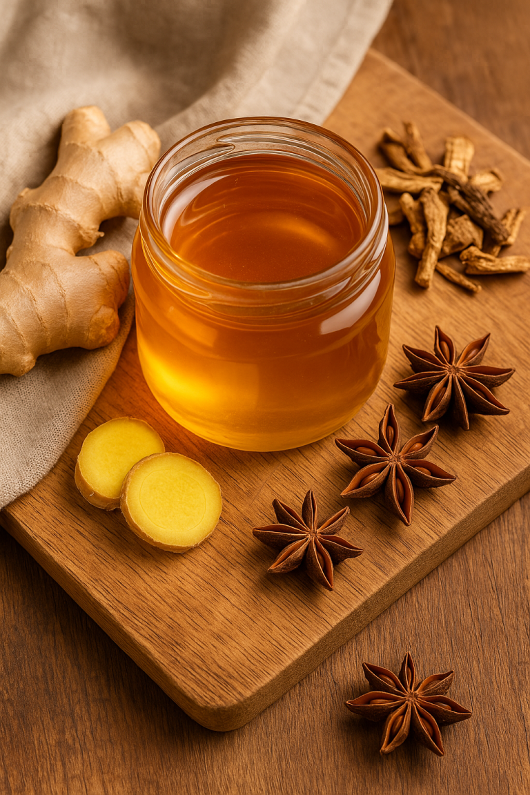 Medni macerat sa đumbirom, anisom i omanom