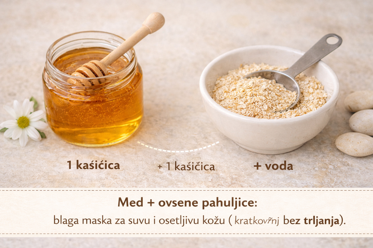 Maska od meda i ovsenih pahuljica – jednostavan recept za suvu kožu